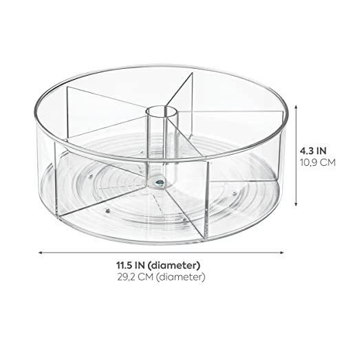 iDesign Recycled Plastic Lazy Susan Turntable Organizer Pantry, Bathroom, General Storage and More, The Linus Collection, 11.5", Clear