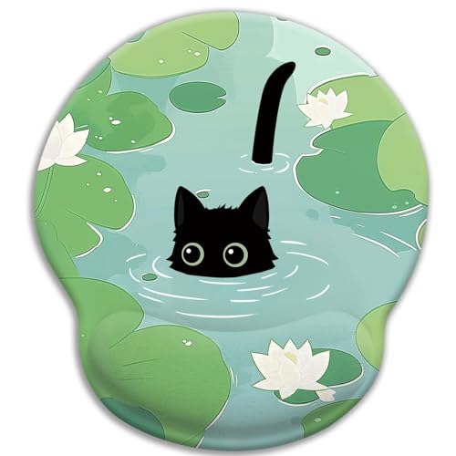 Blusabaca Cat Mouse Pad with Wrist Rest Ergonomic Mousepad Wrist Support