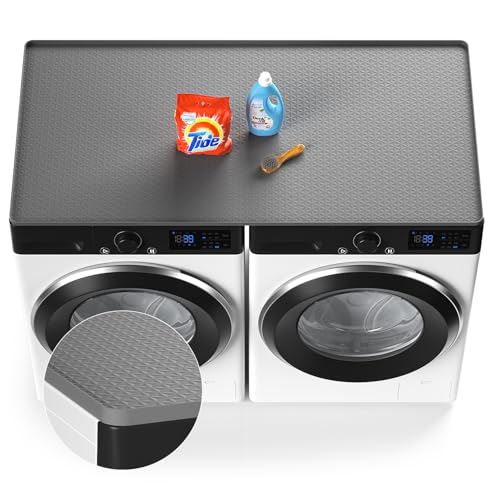 ​Carry360 Washer Dryer Countertop Protector Mat 54'x27.5' - Heavy Duty Silicone Non-Slip Top Cover Pad for Laundry Machine & Dryer, Waterproof Washable Mat for Home Kitchen​