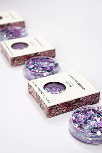 Karizma Holographic Unicorn Glitter. 10G Chunky Face Glitter, Hair Glitter, Eye Glitter And Body Glitter For Women. Rave Glitter, Festival Accessories, Cosmetic Glitter Makeup. Loose Glitter Set #TOP2