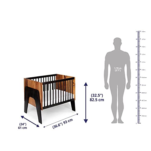 Image of Wakefit 2-in-1 Baby Cot | 1 Year Warranty | Baby Cot Bed, Wooden Cradle for Baby, Cribs & Cots Furniture - Bumblebee (Sheesham Wood, Crib Convertible to Study Table)