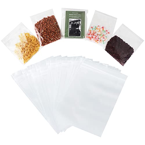 Halulu 100 Pcs Clear Self Sealing Lock Bags, Reclosable Plastic Poly Clear Bags (10