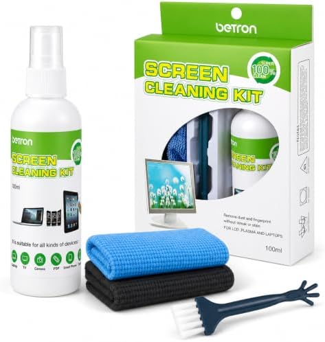 Betron Screen Cleaner with Microfibre Cleaning Wipes,100ml