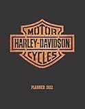  HARLEY-DAVIDSON LOGO - 2022 DESK PLANNER: WEEKLY SCHEDULE PLANNER, 2022 agenda organizer, ideal birthday or Christmas gift for everyone who love motorcycles