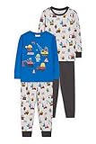 C&A Kinder Jungen Pyjamas Pyjama Relaxed Fit Bedruckt|Bedruckt|Unifarben dunkelblau 122