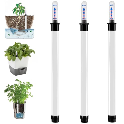 Jorvix Lot de 3 indicateurs de niveau d'eau pour plantes - 36 cm - Indicateur de niveau d'eau hydroponique - Indicateur d'arrosage - Pour plantes d'intérieur - Remplacement pour jardinières, plantes