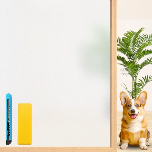 Niviy Vinilo Adhesivo Cristal Opaco Estático Vinilos para Cristales Lámina Privacidad Ventana Estático Anti UV para Puertas Cristal Bano Cocina Mate 44.5x300cm