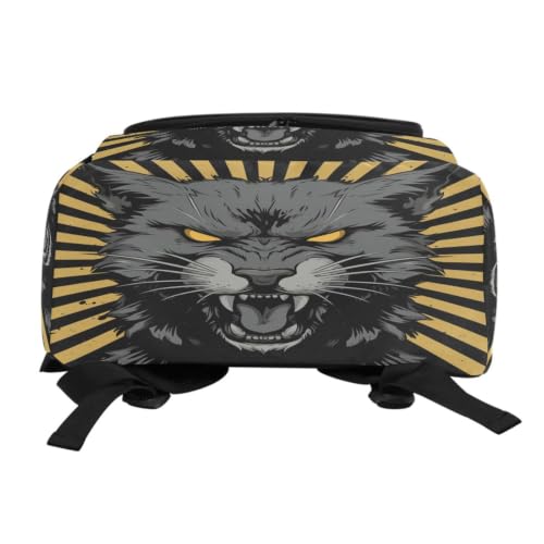 Sac à dos chat noir à grands compartiments pour transporter tous vos cours - 5