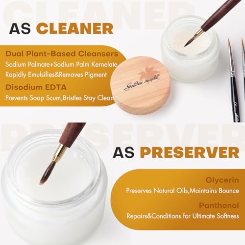 Image of Golden Maple Professional Paint Brush Cleaning Soap - Solid Artist Brush Cleaner & Conditioner for Oil, Acrylic & Watercolor Paint brushes - Works on Sable, Bristle & Synthetic Brushes (30g /1.05oz)