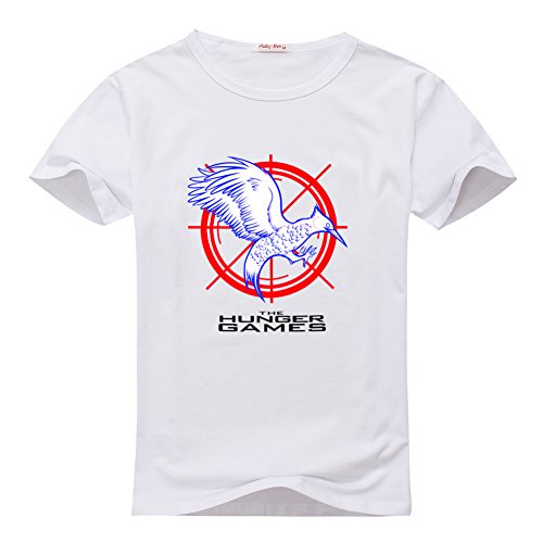T-shirt Hunger Games blanc en coton taille 3XL pour homme au style minimaliste