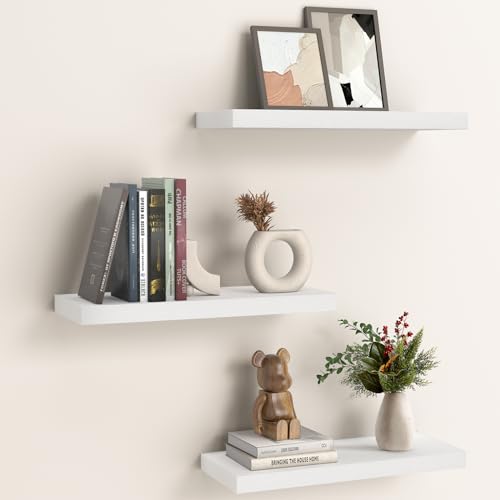 STOREMIC Wandregal, 40cm Regale Weiß Wand, 3er-Set Schweberegal Weiss – Ansicht 8