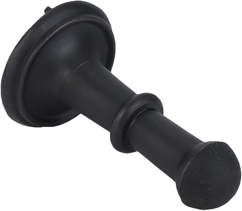 Juego de 2 topes de puerta de hierro fundido, tope de puerta resistente de 3 pulgadas, tope de puerta rígido con puntas de parachoques de goma