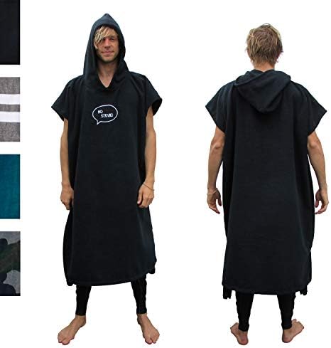 Ho Stevie! Thick Microfiber Surf Poncho (Wetsuit Changing Robe/Towel) [Choose Color] (Black)