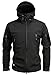 SZAWSL Veste militaire imperméable en softshell pour homme avec doublure en polaire, Veste tactique,L,Noir