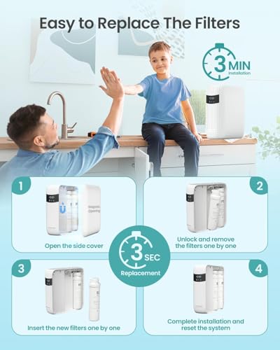 CripsTaste Tankless Reverse Osmosis System 800GPD High Flow Rate NSF 58&42 Certified & SGS Tested Under Sink Water Filtration System 2.5:1 Pure to Drain RO Water Filter System Under Sink - Image 2