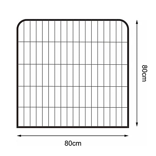 lionto Freigehege für Welpen & Kleintiere aus robustem Metall, 80x80 cm, erweiterbares Welpengitter für Wohnung, Hundezaun für den Garten inkl. Tür mit Verriegelung, witterungsbeständig, 8 Elemente