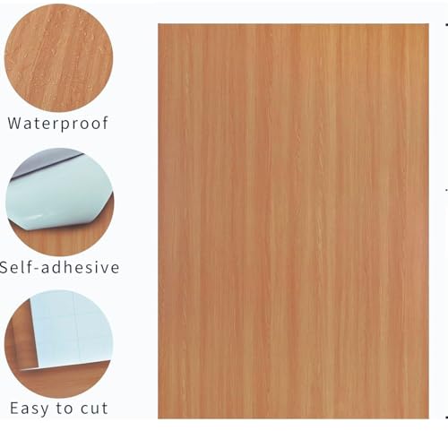 Image of CREON Wood Peel and Stick Wallpaper Thick Decorative Self Adhesive Contact Paper Countertops Waterproof Wood for Cabinets Table Furniture Kitchen Cabinet ETC (Cream Wood, 12X150 in)