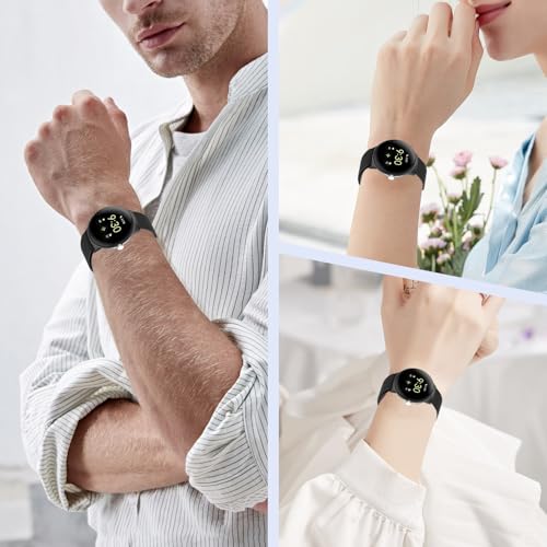 Correa de malla metálica negra para Pixel Watch 45mm miniatura 6