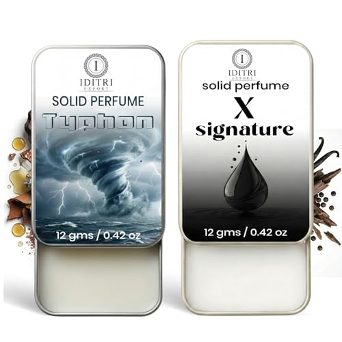 Image of IDITRI EXPORT Solid Perfume |x signature&Typhon Alcohol Free Wax Perfume Balm, Long Lasting | Pocket Tin 12g, Pack Of 2| Non Greasy Smooth Glide, Travel Friendly Men And Women