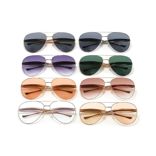 laureles Vintage Oversized Pilot Sunglasses Women Fashion Gold Champagne Lenses Metal Frame Eyewear Shades4