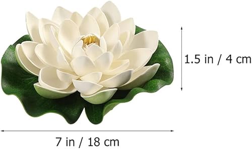 Miniatura 7 de Home Craft - Flor de loto flotante artificial, imitación de lirio de agua, decoración de estanque flotante para estanques, acuarios, decoración de