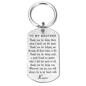 Brother Sister Gifts Wherever You Are You Will Always Be in My Heart Birthday Christmas Graduation Keychain Necklace