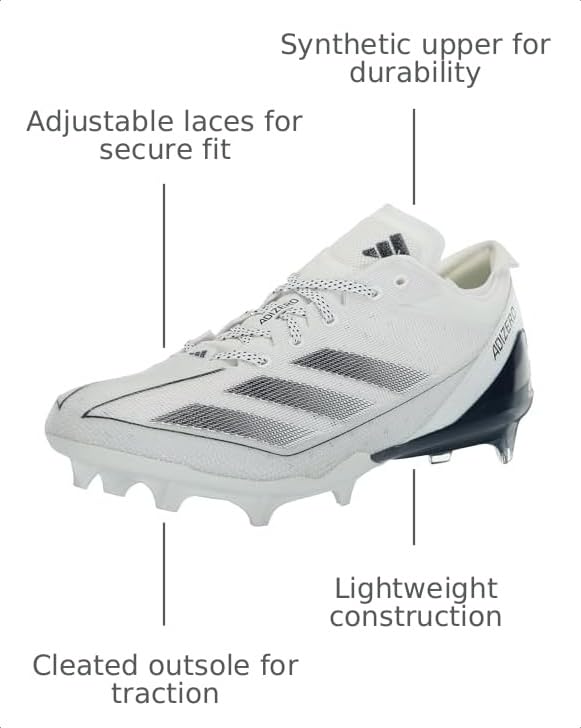 Image of adidas Mens Adizero Electric Football Sneakers Shoes - White