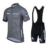 TESSUTI DI ALTA QUALITÀ ? maglia da ciclismo impostata in base alle varie parti del corpo durante la guida le caratteristiche dell'uso dei materiali, abbigliamento da ciclismo davanti e dietro con maglia lunga, uso laterale di rete traspirante, pantaloni con tessuti Leica. Delicato e traspirante per migliorare la secchezza e il comfort del corpo.