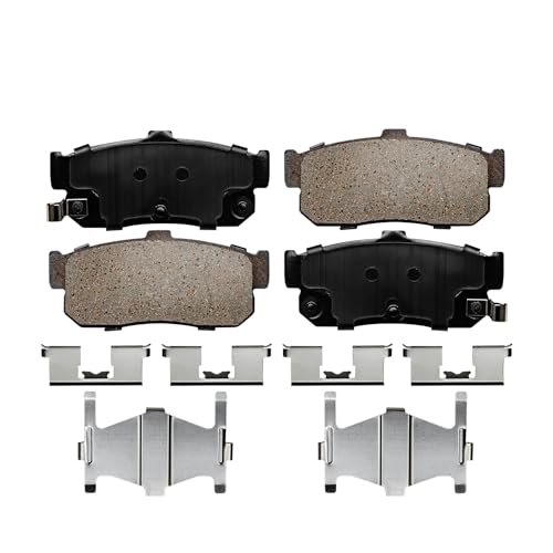 Image of Detroit Axle - Rear Brake Pads for INFINITI G20 I30 Nissan Altima Maxima Sentra, Ceramic Brake Pads with Hardware Replacement