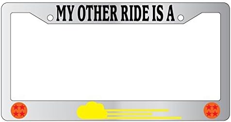 My Other Ride Is A Flying Nimbus LOGO Chrome Plastic License Plate Frame Dragon Ball Z