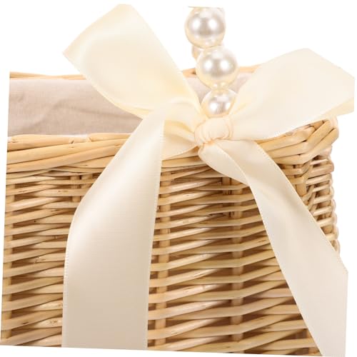 1pc Cute Women's Straw Pearl Bag Portable Tote Beach Bag Id Card Phone Storage Purse for Travel Shopping Vacation Photo Props3