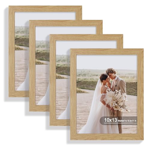 Hongkee 10x13 Picture Frame Set of 4, Made of Real