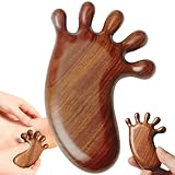 KINTEGOOD Sandalwood Foot Massage Tool, Traditional Manual Reflexology Tools, Wooden Acupressure Massager for Deep Tissue, Body, Hand, Meridian Therapy, Cute Foot-Shaped Design