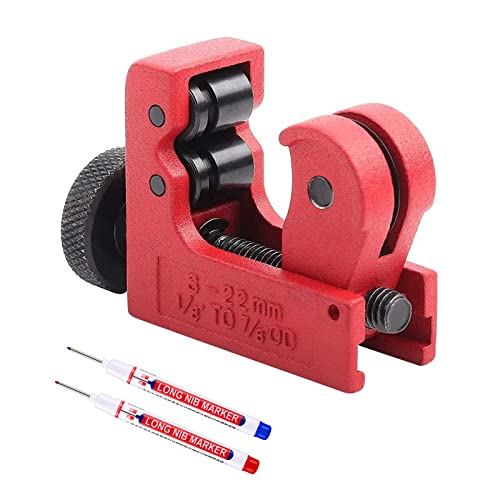 Mini cortador de tubos, cortador de tubos ajustable de aleación de zinc de 3-22 mm, herramienta de corte para cortar cobre latón PVC aluminio cortador de manguera desbarbador