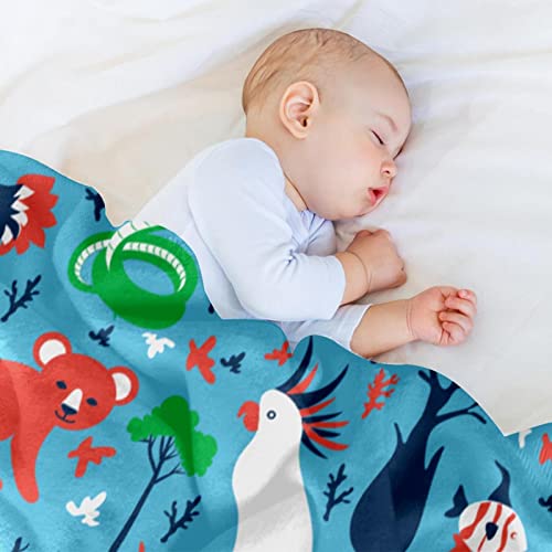Plaid peluche animaux couverture chaude réversible imprimée - 7