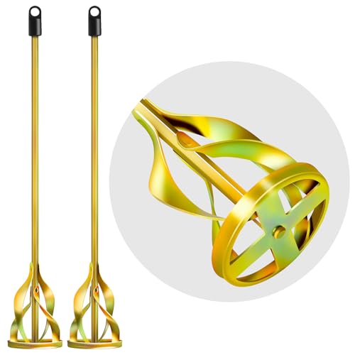 Youtex 2-Pack Paint Mixer for Drill Upgraded 4-Blade 2.76 Helix Mixing Paddle Rust-Proof Paint Stirrer Fits All Standard Drills for 1-5 Gallon Bucket Paints Resin Epoxy Mud and Slurry