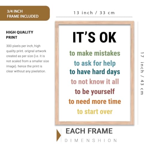 Image of Kotart Big Size quote Motivational Poster with Frame Aesthetic Positive Posters with Frames Motivational Quote feel good inspirational office Wall Art Room Living Room & Study Room Set Of 3 ( 13 X 17 inch )