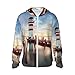 EVANEM Rainbows Lighthouse Printed Sun Protection Hoodie Sun Protection Clothing Lightweight Jackets Shirt Long Sleeve
