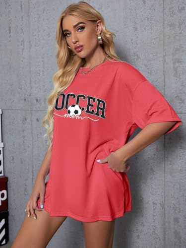 ALLTB Soccer Mom Shirt Women Oversized Soccer Shirts Soccer Season T-Shirt Bow Tshirt Causal Football Short Sleeve Tops3