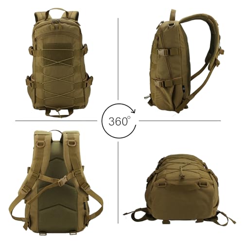 Mochila de senderismo táctica ligera 25L, caqui miniatura 6