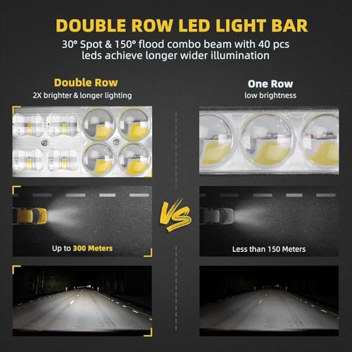 Image of DWVO 22 Inch LED Light Bar Dual-Row Curved w /10ft Wiring Harness