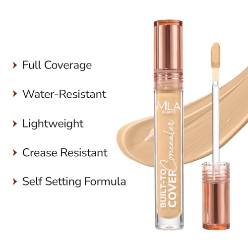 Image of Mila Beaute Built to cover liquid concealer for women with SPF & Hyaluronic acid| Full coverage matte finish concealer for dark circles | Easily blendable & Waterproof formula| Suitable for Indian Skin Tones - 108-DEEP PEACH