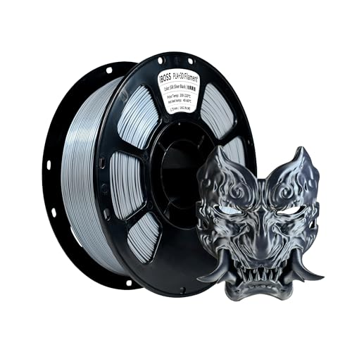 iBOSS PLA+ Filament Black and Green, Glossy 3D Printer Material, 1.75 mm +/- 0.02 mm, 1 kg Spool (2.2 lb), Suitable for 