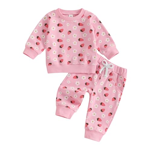 Image of Baby Girl Clothes Daddy Mama Saying Outfits Long Sleeve Fall Winter Infant Toddler Sweatshirt Top Pants Set