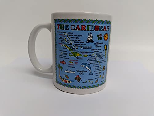Rockin Gear Mug Caribbean Islands Map Souvenir Gift Mugs, Caribbean