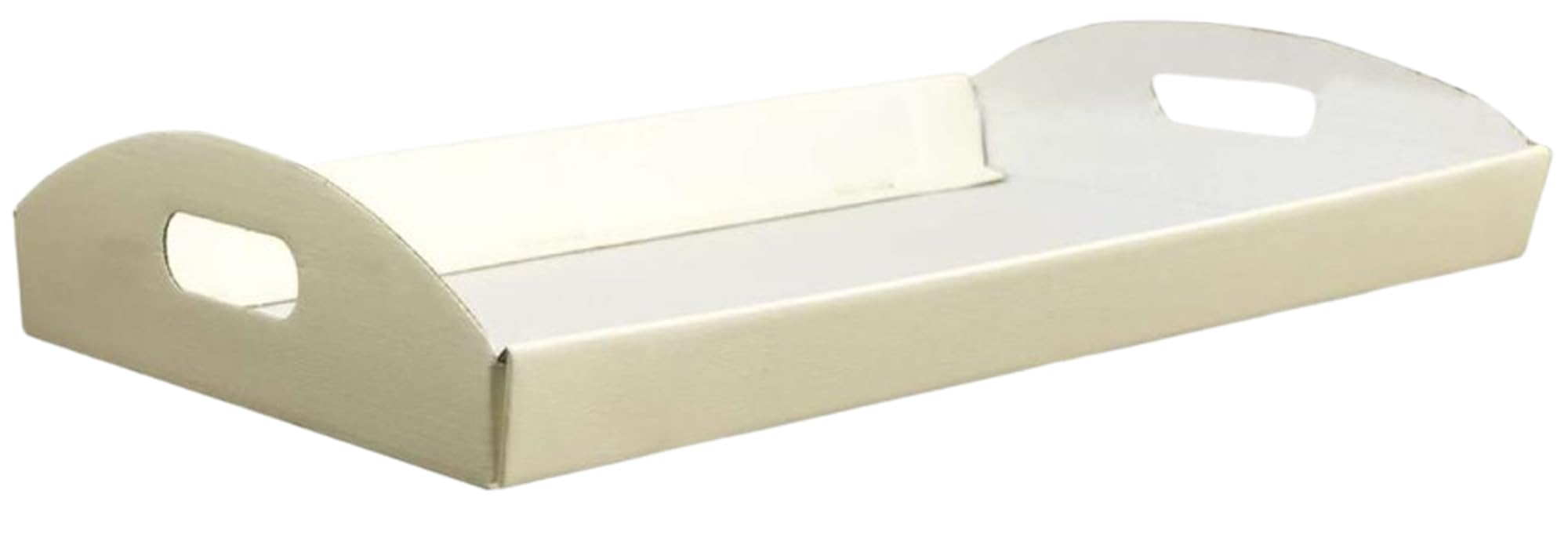 5 pz cesto vassoio bomboniere cartone pieghevole panna avorio 43,5x29x4,5 cm contenitore rigido con manici laterali