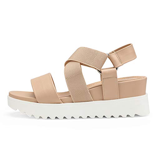 DREAM PAIRS Women’s Open Toe Ankle Strap Platform Wedge Sandals2