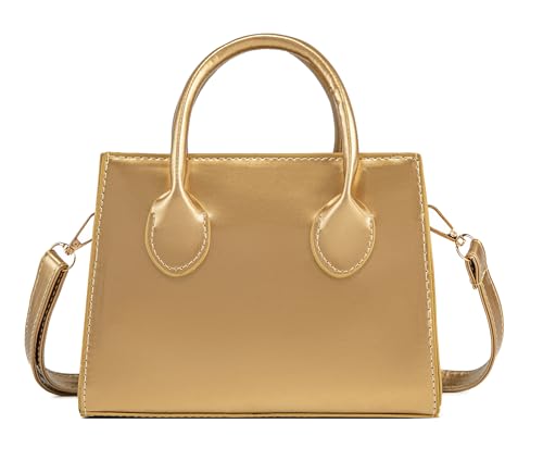 Image of Patent Leather Handbag Shinny Clutch Purse Mini Shoulder Bag Evening Purse for Women