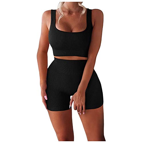Ensembles D'entraînement Pour Femmes 2 Pièces Gilet Shorts Sport Costume De Yoga En Deux Pièces Fitness Costume Sexy Cover