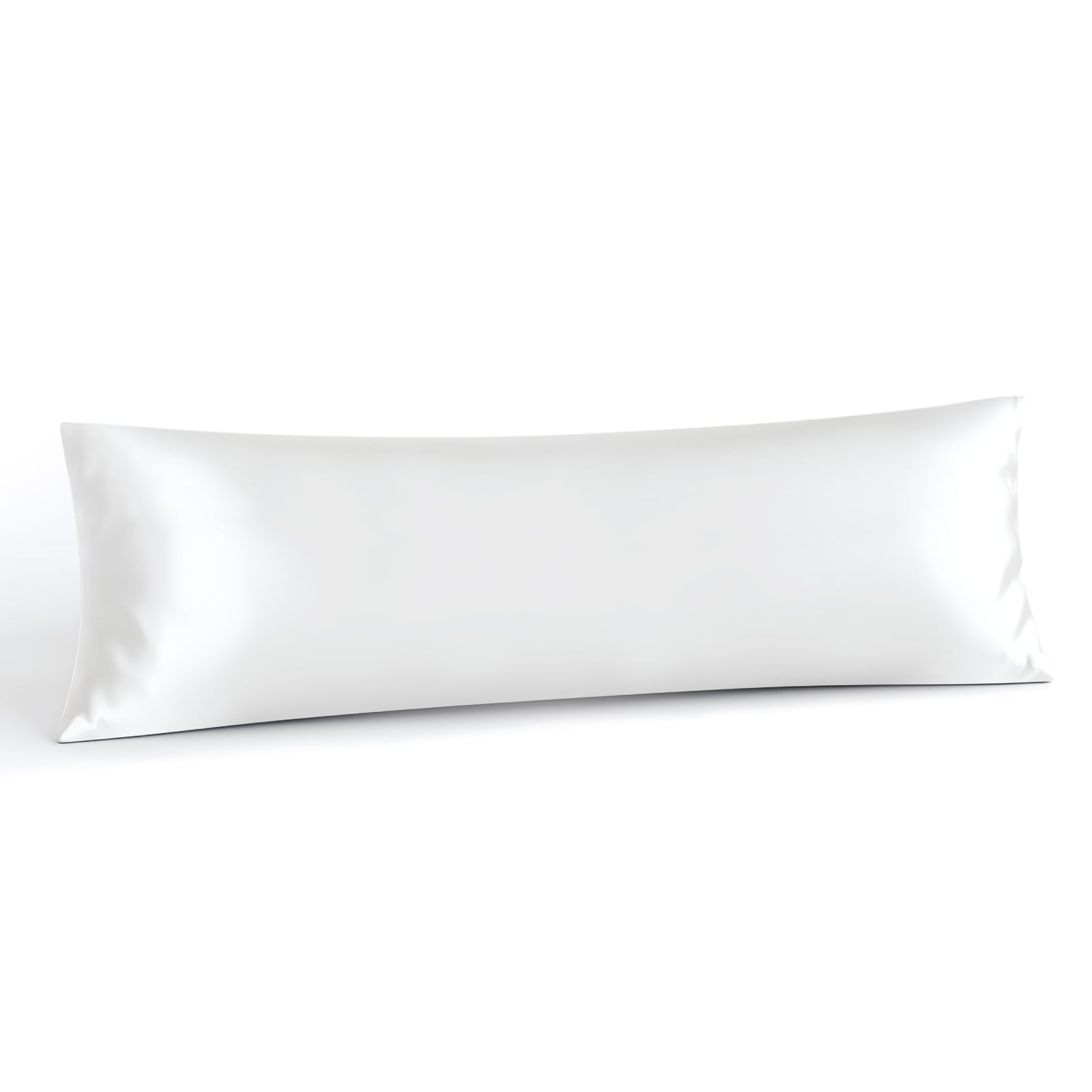 INFIIXSO Body Pillow Cover with Zipper, Luxury Mulberry Silk Body Pillow Case 20x54 Inches, Ultra Smooth and Soft Cooling Long Pillowcase, Gift for Women, Men(White)